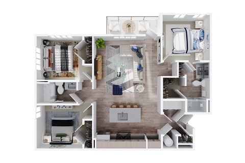 3 bed 2 bath floor plan A at The Quinn, Pensacola, FL